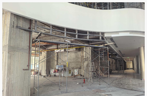 Showroom interior under construction